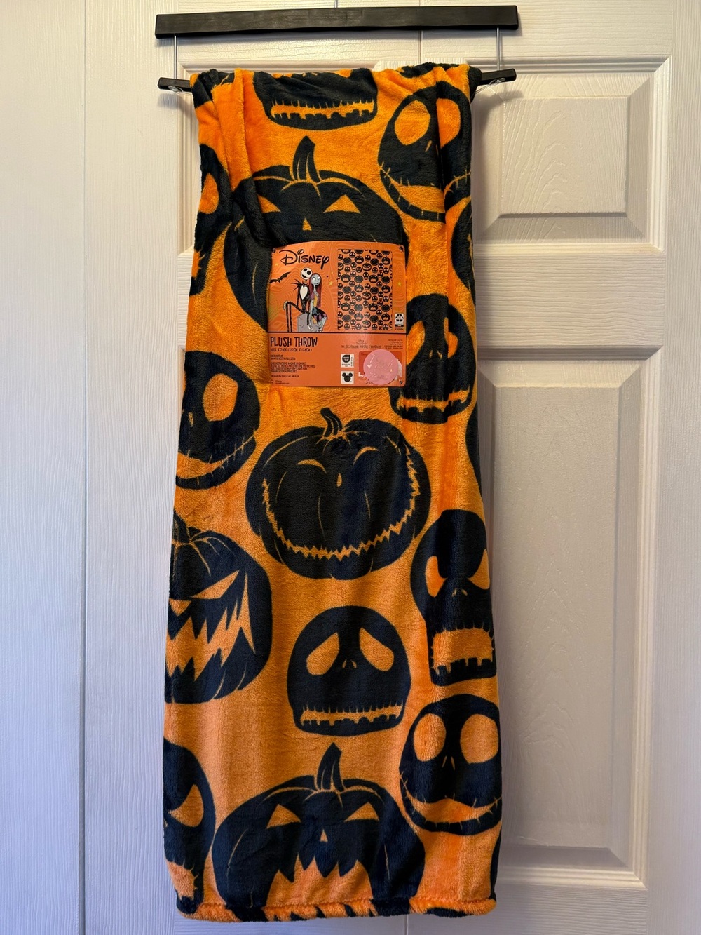 Disney nightmare before Christmas Orange & Black Jack Skellington blanket